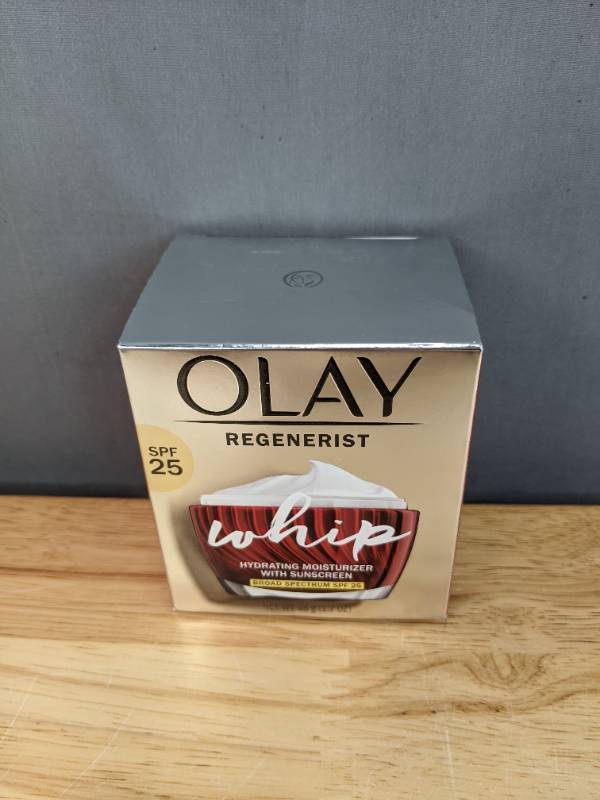 lot 28D image: Brand New Olay Skincare Regenerist Whip Facial Moisturizer with SPF 25 Sun Protection and Olay Retinol 24 Night Eye Cream, Fragrance-Free L