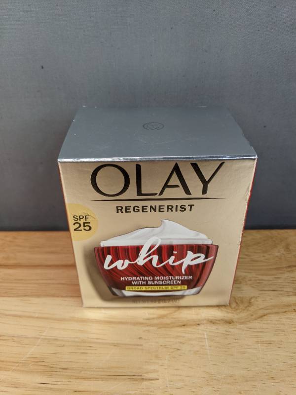 lot 70D image: Brand New Olay Skincare Regenerist Whip Facial Moisturizer with SPF 25 Sun Protection and Olay Hyaluronic  Peptide 24 Face Moisturizer, SPF 30 Sun Protection for All Skin L