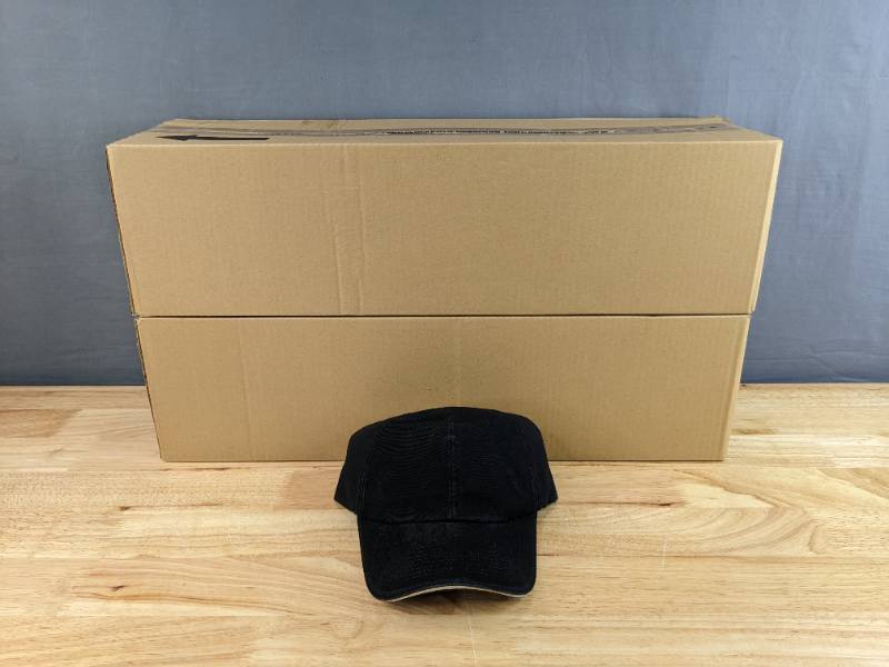 lot 80B image: 48 Brand New Advantage Series Ltd. Black and Khaki Hats OSFM A