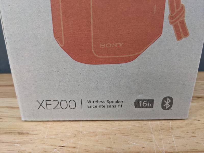 lot 22A image: Brand New Sony SRS-XE200 Wireless Ultra Portable BLUETOOTH Speaker, IP67 Water-resistant, Dustproof and Shockproof, Orange Y