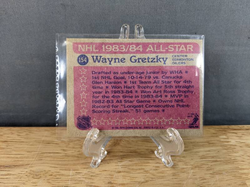 lot 40B image: Wayne Gretzky 1984 Topps NHL All Star Hockey Card Edmonton Oilers V