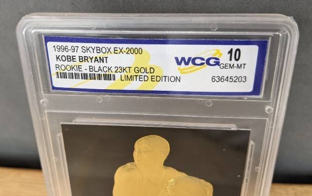 lot 25 image: 1996-97 Skybox EX-2000 Black 23KT Gold Kobe Bryant Rookie WCG 10 Graded Numbered Limited Edition NBA Basketball Lakers Card V
