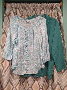 lot 413 image: New Womens Tops Charter Club American Style Blue White Teal Size Large P