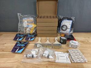 lot 104 image: Assorted New HandymanHome Project Items - Paint Brushes, Sealing Strip, Furniture CastersFelt Pads, Zoid Knife Blades, and more F