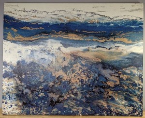 lot 121 image: Cobalt Horizons Art Mural on Canvas 50x40 H
