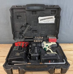 lot 69 image: Masterforce Flex Power Batter Charger, 20V Lithium-Ion Battery Pack and 20 Volt Lithium-Ion Hammer Drill H