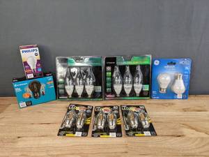 lot 134 image: An Assortment of New LED Light Bulbs Including GE, Philips, Ecosmart and More  H