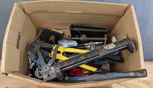lot 126 image: Tools and Hardware Vintage Amprobe VoltAmp Meter in Case, Caulking Gun, Bolt Cutter, Speed Square, Nails, Screws and More H