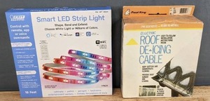 lot 73B image: New FEIT Electric Smart LED Strip Light and Frost King Electric Roof De-Icing Cable H