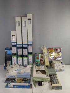 lot 227 image: Assorted Home Improvement DIY Items - Sink Hardware, Cordless Blinds, Heavy Duty Door Closer, Towel Bar, and More H