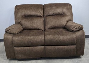 lot 6B image: Ashley Furniture Bolzano Manual Reclining Loveseat - Coffee G
