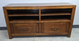 lot 46 image: 52-Inch Oak Wood TV Console G