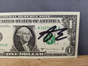 lot 29 image: Anthony Edwards Autographed $1 Bill Real Money Currency Minnesota Timberwolves NBA I