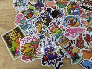 lot 52A image: 50 Brand New Graffiti Style Fun Colorful Stickers N