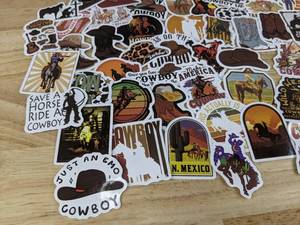 lot 56A image: 64 New Cowboy Stickers Boots Horses Hats Wild West Wyoming N