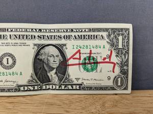 lot 34 image: Billie Eilish Autographed $1 Bill Real Money Currency Singer Artist I