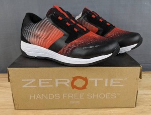 lot 21C image: Brand New ZEROTIE Shoes Black, Red & Grey Kids Size 5 Hands Free No Tie Soft Point Z