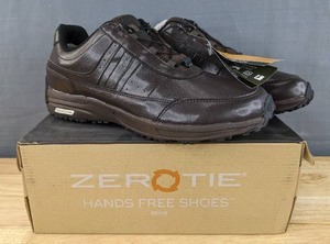lot 41C image: Brand New ZEROTIE Shoes Brown Mens Size 9 Hands Free No Tie Rocky Ledge Z