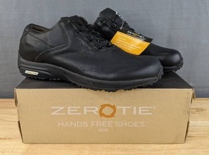 lot 60C image: Brand New ZEROTIE Shoes Black Mens Size 9 Hands Free No Tie Rocky Talkey Z