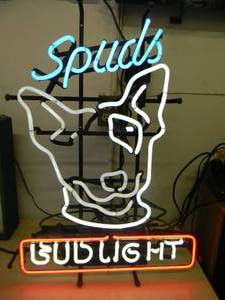 lot 13 image: RARE ORIGINAL - VINTAGE Spuds Mackenzie BUD LIGHT NEON LIGHT - WORKS - FANTASTIC ORIGINAL OLD SCHOOL PIECE - APPROX 20 By 27 - SEE PICTURES