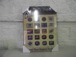 lot 16 image: VINTAGE Point BEER, STEVENS POINT BREWERY BREWING EXCELLENCE SINCE 1857 BEER LABEL SIGN - FANTASTIC PIECE - STILL IN PACKAGE - APPROX 19 By 24 - SEE PICTURES