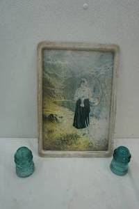 Vintage Tin and 2 Vintage telephone insulators