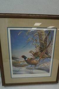 James A Merger Signed & Numbered 36247500 Print Uninvited Guests - Ringneck Pheasants