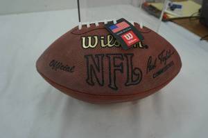 Signed Football by Fran Tarkenton in Display case