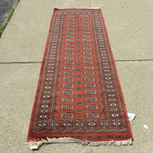 lot 47 image: Hand Knotted Pakistan Bokara Runner Rug