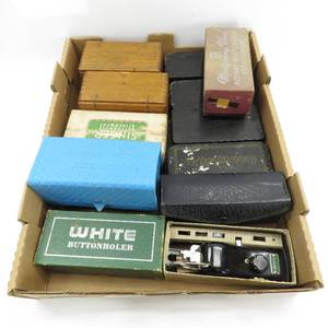 lot 85 image: Large Grouping of VintageAntique Sewing Boxes & Accessories Singer & More