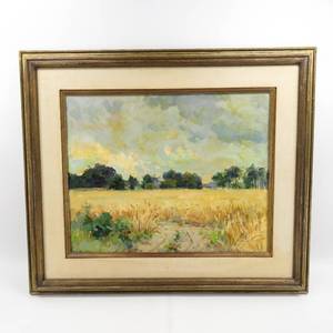 lot 93 image: Large Framed Signed Oil Painting Landscape