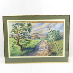 lot 101 image: Framed Minnesota Ukranian Artist Watercolor Landscape Painting