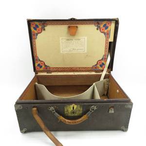lot 116 image: Antique 1889 Frank Henderson Regalia Uniform Trunk Winona MN