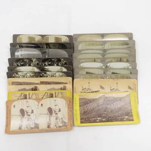 lot 108 image: Grouping of 20 Antique Stereoview Cards Variety