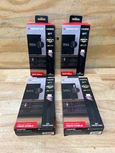 lot 66 image: MONSTER Lot of 4- HDMI 4K HDMI Cables- 6 FT
