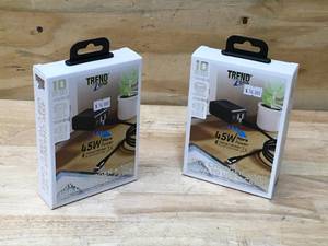 lot 58 image: Lot of 2 - Trend Zone 45w Charger  10ft USB C To USB C Cable