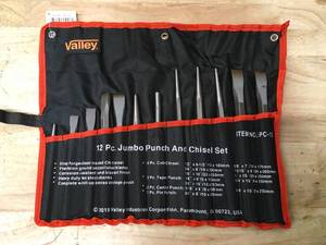 lot 22 image: Valley 12 Pc. Jumbo Punch And Chisel Set