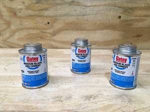 lot 96 image: Lot of 3 - Oatey Medium Black ABS Cement