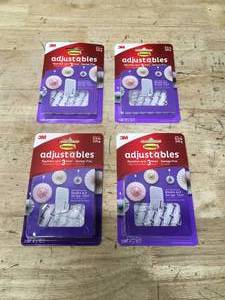 lot 158 image: Lot of 4 - Command Brand 3M Adjustables Adhesive Wall Hooks