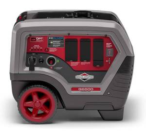 lot 5A image: BRIGGS & STRATTON Q6500 QuietPower 6,500-Watt Recoil Start Gasoline Powered Inverter Generator with OHV Engine and CO Guard