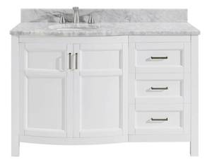 lot 1B image: ALLEN  HEATH Moravia 48-in White Undermount Single Sink Bathroom Vanity with Carrara Natural Marble TopBacksplash (030824240)