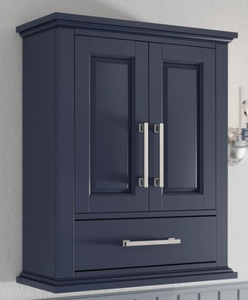 lot 30 image: Allen  Roth Brookview 24-in x 29-in x 10-in Royal Navy Soft Close Bathroom Wall Cabinet