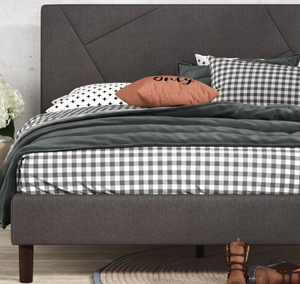 lot 193 image: Zinus Judy Upholstered Platform Bed Frame Queen Size
