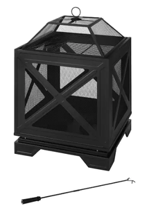 lot 14 image: Hampton Bay Westbury Outdoor Wood Fire Pit 26 in. W x 37.8 in. (retail $195)