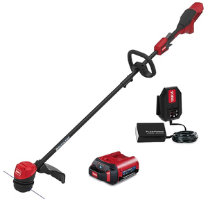 lot 93 image: Toro Flex-Force Power System 60V Max Lithium-Ion 1315 Inch Electric String Trimmer with 2.0Ah Battery and Charger