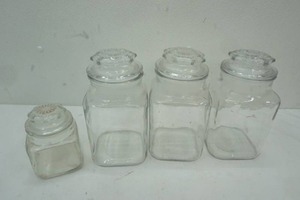 4 Glass Kitchen Canisters