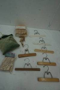 Lot of Clothespins, Pant Hangers