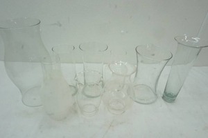 Variety of Glass Vases & OIl lamp Chimneys
