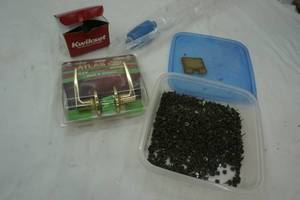 Variety of Door Assembly Parts & Plastic Container of Tacs, Gas Sifener