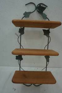 Home Decor 3 Tier wooden metal frame shelf